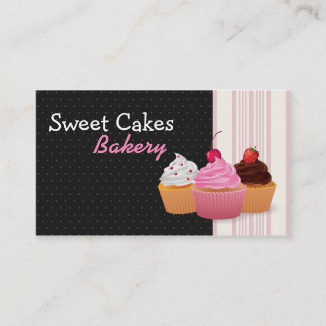 Cup Cakes Bakery Sweet Traitements Carte de visite (Devant)