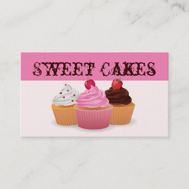 Cup Cakes Bakery Sweet Traitements Carte de visite (Devant)