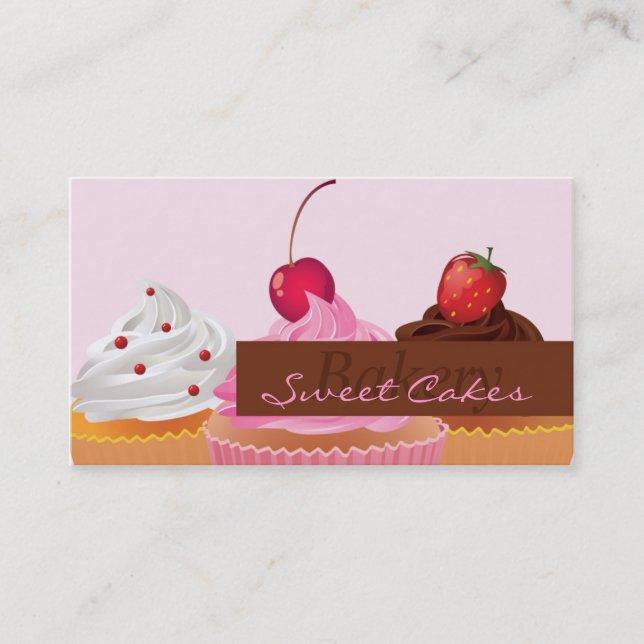 Cup Cakes Bakery Sweet Traitements Carte de visite (Devant)