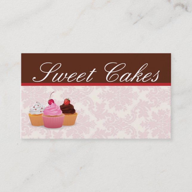 Cup Cakes Bakery Sweet Traitements Carte de visite (Devant)