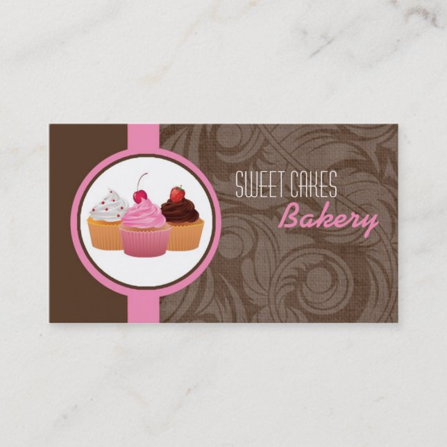 Cup Cakes Bakery Sweet Traitements Carte de visite (Devant)