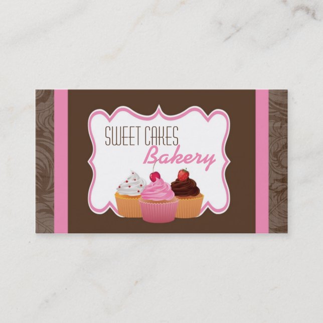 Cup Cakes Bakery Sweet Traitements Carte de visite (Devant)