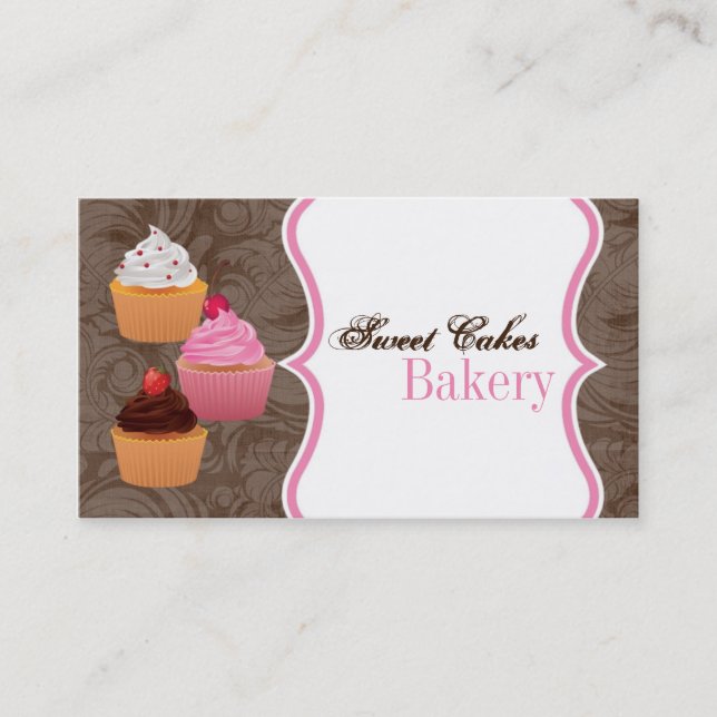Cup Cakes Bakery Sweet Traitements Carte de visite (Devant)