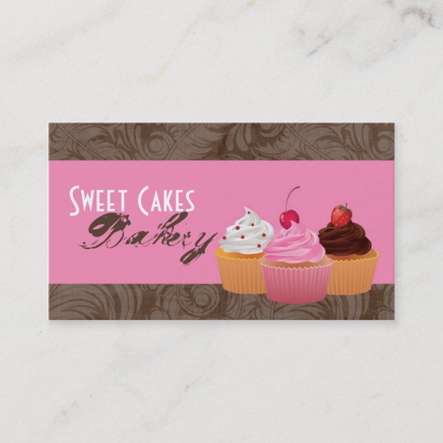 Cup Cakes Bakery Sweet Treats Business Card (Front)