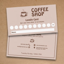 Cup & Coffee Shop Loyalty Card