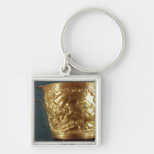 Cup, depicting a charging bull keychain