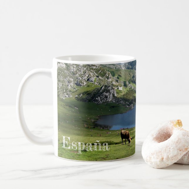 cup Lagos de Covadonga in Asturias, Spain (With Donut)