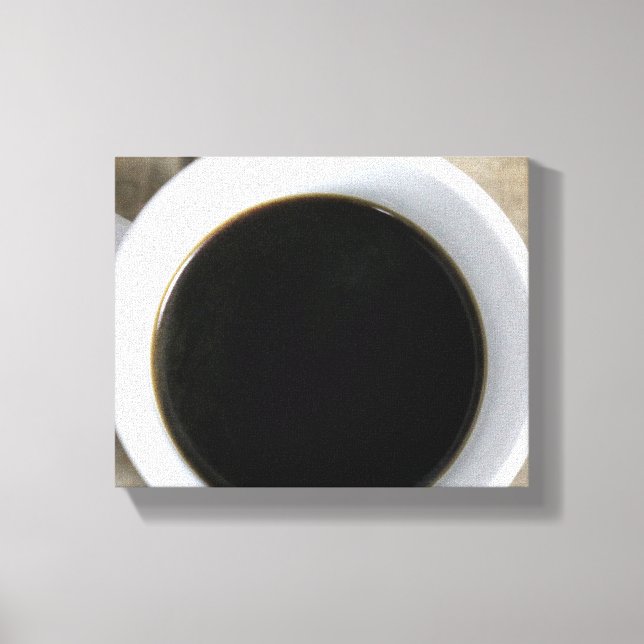 Cup of Black Coffee in a White Mug on Crate 8x10 Canvas Print (Front)