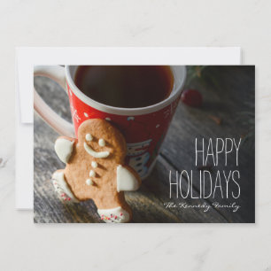 Cup Of Black Tea Holiday Card