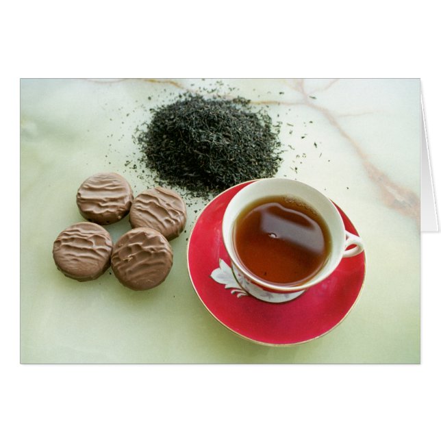 Cup of black tea with chocolate biscuits (Front Horizontal)