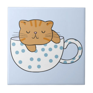 Cup of Cat-feine Kawaii Style Tile