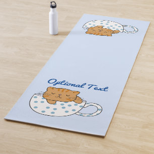 Cup of Cat-feine Kawaii Style Yoga Mat
