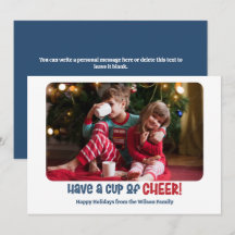 Cup of Cheer Holiday Card- One Photo