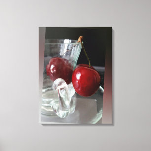 Cup of cherries canvas print