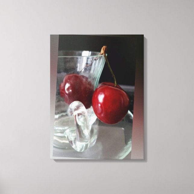 Cup of cherries canvas print (Front)