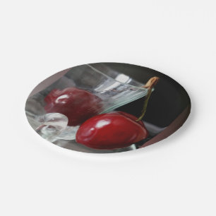 Cup of cherries paper plate