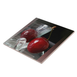 Cup of cherries tile
