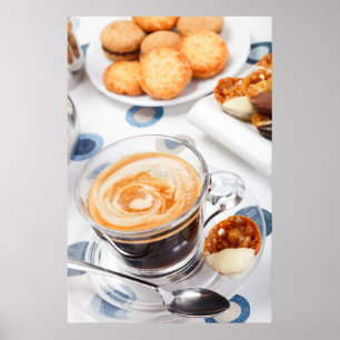 Cup of coffee and a cookie poster