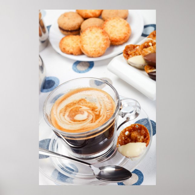 Cup of coffee and a cookie poster (Front)