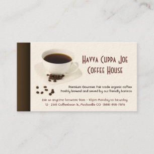 Cup of Coffee and Coffee beans Heart Business Card