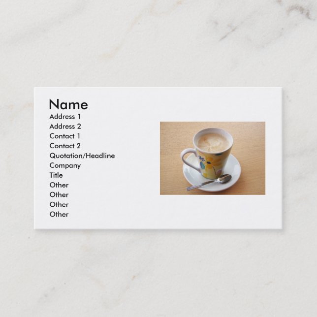 Cup of Coffee Business Card (Front)
