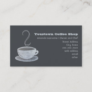 Cup Of Coffee Chalkboard Drawing Business Card