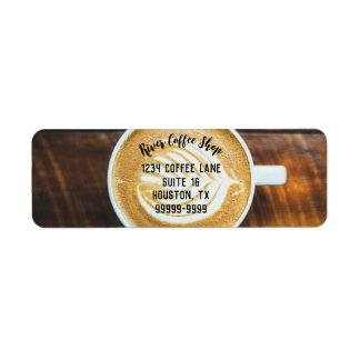 Cup of Coffee Latte Leaf-Shape Foam Return Address