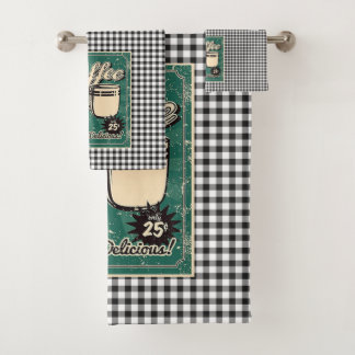 Cup of Coffee Retro Bath Towel Set