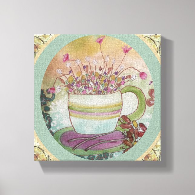 Cup of Flowers-2 Canvas (Front)