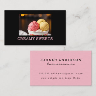 Cup of Ice Cream Scoops Business Card