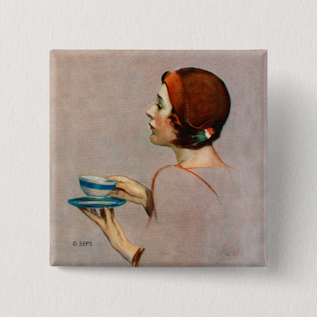 Cup of Java 2 Inch Square Button (Front)