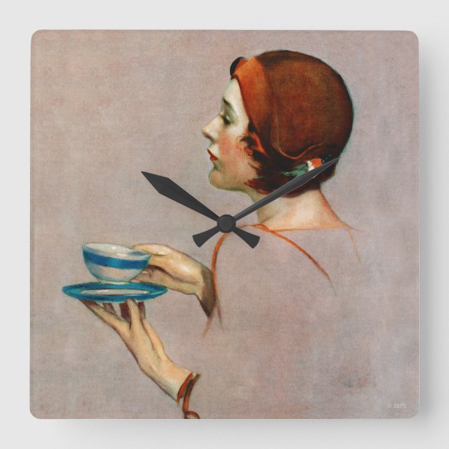 Cup of Java Square Wall Clock (Front)