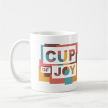 "Cup of Joy" Colour Block Colour Coffee Mug