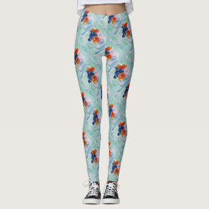 CUP OF PANSIES   FLORAL LEGGINGS
