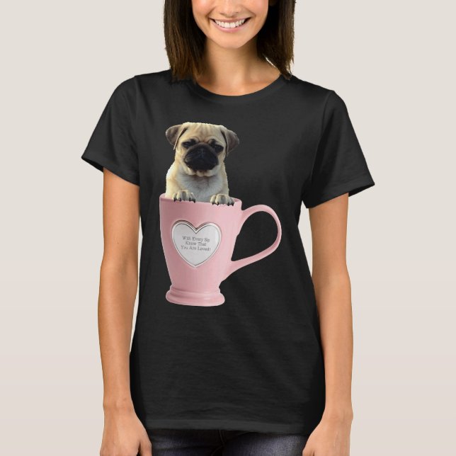 Cup of Pug L Classic T-Shirt 2 (Front)