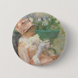 Cup of Tea by Mary Cassatt, Vintage Impressionism 2 Inch Round Button