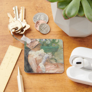 Cup of Tea by Mary Cassatt, Vintage Impressionism Keychain