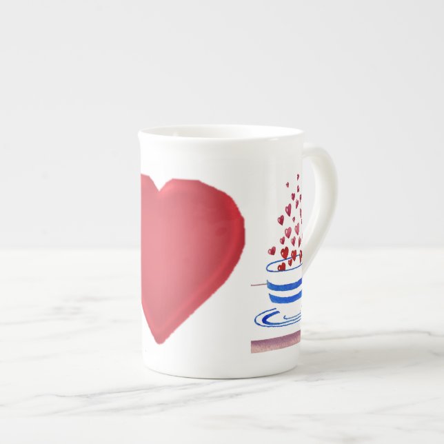 Cup of tea on bone china. (Front Right)