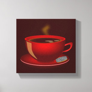 cup_of_tea_Vector_Clipart TEA COFFEE Red Mug Canvas Print