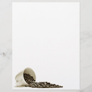 Cup with Brown Coffee Beans Letterhead