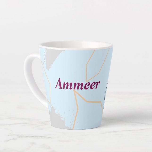 Cup with shaep print name on mugs Latte Mug (Left Angle)