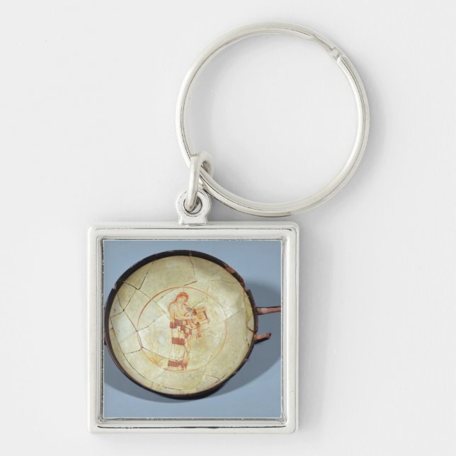 Cup without foot, standing Muse playing the lyre, Keychain (Front)