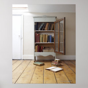 Cupboard full of books. poster