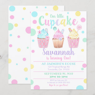 Cupcake 1er Anniversaire Invitation Notre Petit Cu