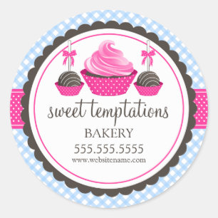 Cupcake and Cake Pops Bakery Box Seals