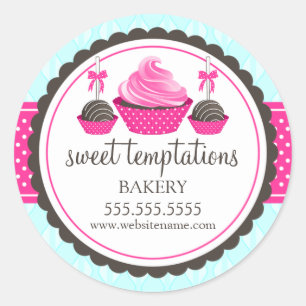 Cupcake and Cake Pops Bakery Box Seals