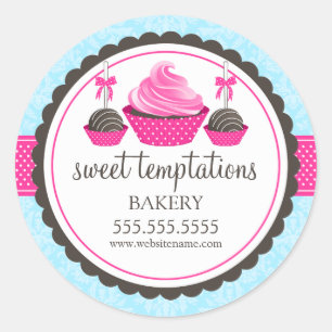 Cupcake and Cake Pops Bakery Box Seals