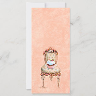 Cupcake and Chair vintage Style Invitations Cards