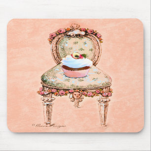 Cupcake and Chair Vintage Style Mousepad