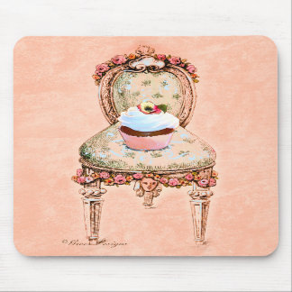 Cupcake and Chair Vintage Style Mousepad